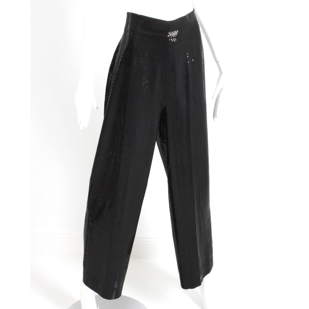 St John Evening Pants Wide Leg Embellished Black Paillette Sequins Formal Sz 12